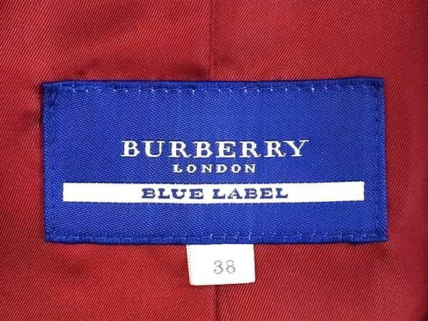 1円 ■美品■ BURBERRY バーバリーブルーレーベル 羊革 レザー ジャケット アウター コート 上着洋服 メンズ レッド系 BL0432_画像3