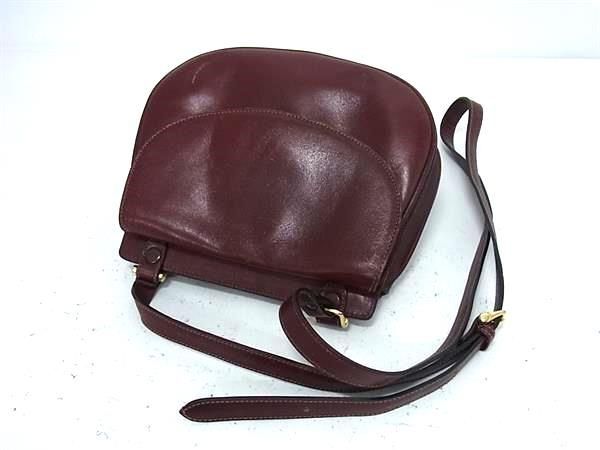 1 иен # прекрасный товар # Burberrys Burberry z кожа Cross корпус сумка на плечо небольшая сумочка наклонный .. женский бордо серия BL0096