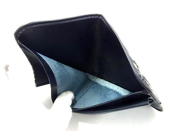 1 jpy # beautiful goods # ChristianDior Christian Dior Toro ta- canvas × leather folding twice purse wallet navy series BG8337