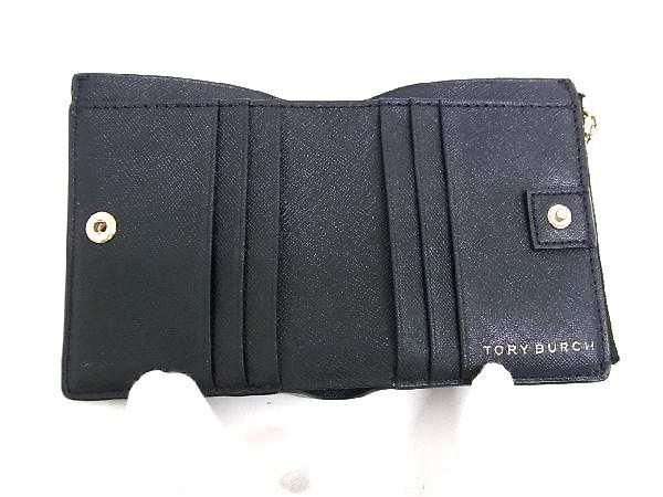 1 jpy # beautiful goods # TORY BURCH Tory Burch leather folding twice purse wallet . inserting change purse . lady's black group BL0551