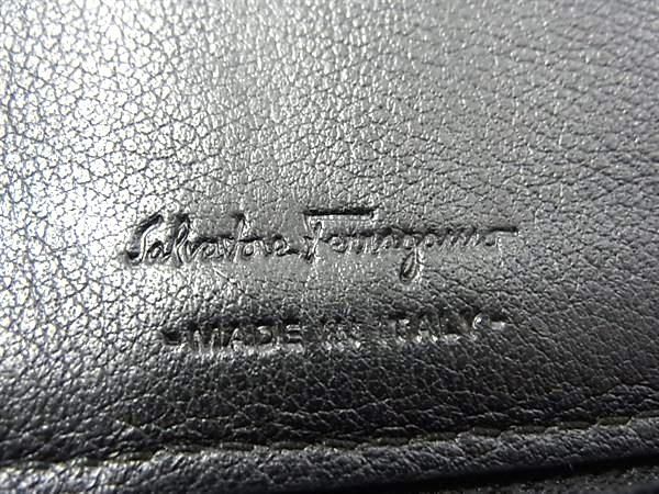 1円 ■極美品■ Salvatore Ferragamo フェラガモ IY-669101 ガンチーニ柄 ラウンドファスナー 長財布 ウォレット ブラック系 BG8352_画像6