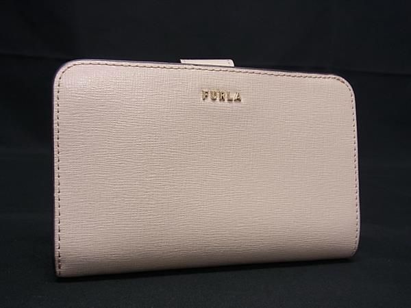 1円 ■極美品■ FURLA フルラ バビロン レザー 二つ折り 財布 ウォレット 札入れ 小銭入れ レディース ベージュ系 BG8434の画像1