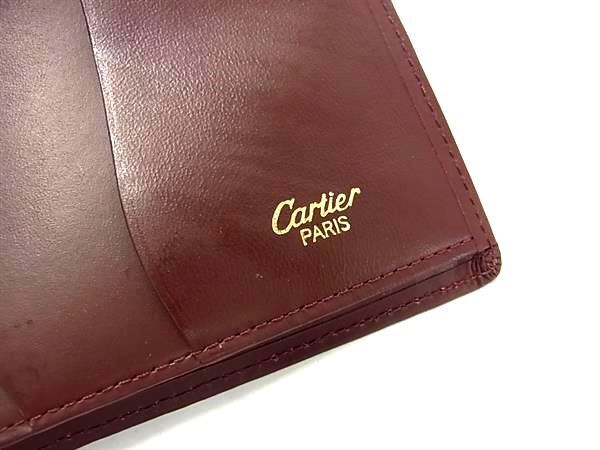 1円 ■美品■ Cartier カルティエ マストライン レザー 二つ折り 長財布 ウォレット 札入れ メンズ ボルドー系 BG8336_画像5