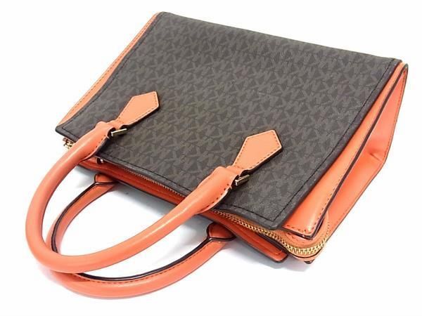 1円 ■美品■ MICHAEL KORS マイケルコース 35T0GWXM8B MK柄 PVC 2WAY ハンドバッグ ショルダーバッグ レディース ブラウン系 FA6358_画像3