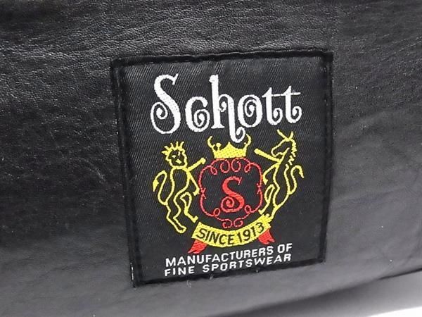 1円 Schott ショット レザー ボディバッグ ウエストポーチ ウエストバッグ メンズ ブラック系 FA6223