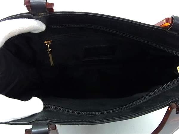 1 jpy # beautiful goods # MCM M si- M Visee tos pattern plastic steering wheel nylon handbag tote bag lady's black group AZ1841