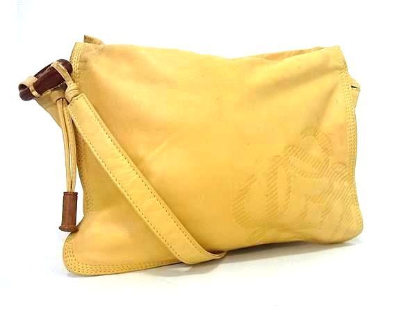 1 jpy LOEWE Loewe hole gram napa leather Cross body shoulder bag diagonal .. shoulder .. lady's yellow group AZ1742
