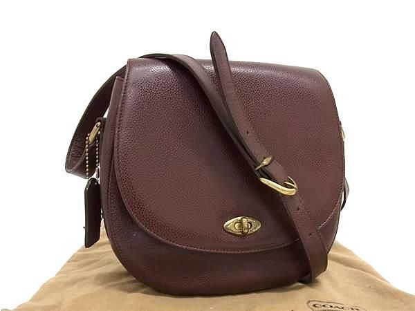 1円 ■美品■ COACH コーチ 4401 レザー ターンロック クロスボディ ショルダーバッグ 斜め掛けかばん レディース ブラウン系 BI2090_画像1