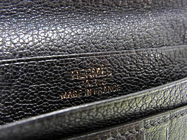 1円 HERMES エルメス ベアンミニ コンパクト シェーブル シルバー金具 二つ折り 財布 ウォレット □H刻印 レディース ブラック系 FA7150_画像6