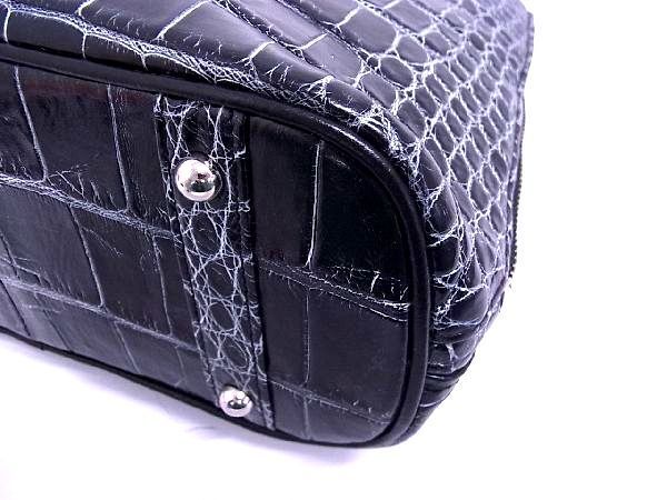 1 jpy # finest quality # genuine article #JRA official recognition # ultimate beautiful goods # crocodile eyes ground dyeing midnight black processing 2way handbag shoulder black group EA2231