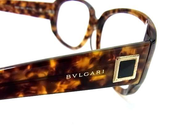 1円 ■美品■ BVLGARI ブルガリ 8029 883 58□16 140 フレームのみ べっ甲調 サングラス メガネ 眼鏡 ブラウン系 レディース BK0972の画像3