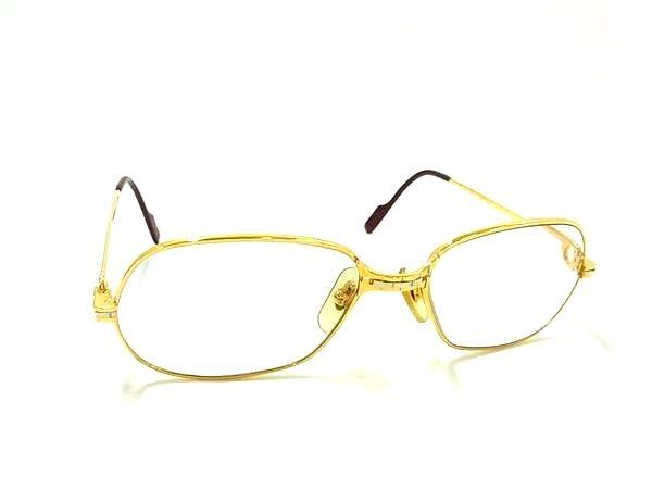 1円 ■美品■ Cartier カルティエ 56□17 135 度入り メガネ 眼鏡 めがね レディース メンズ ゴールド系 AW9250_画像1