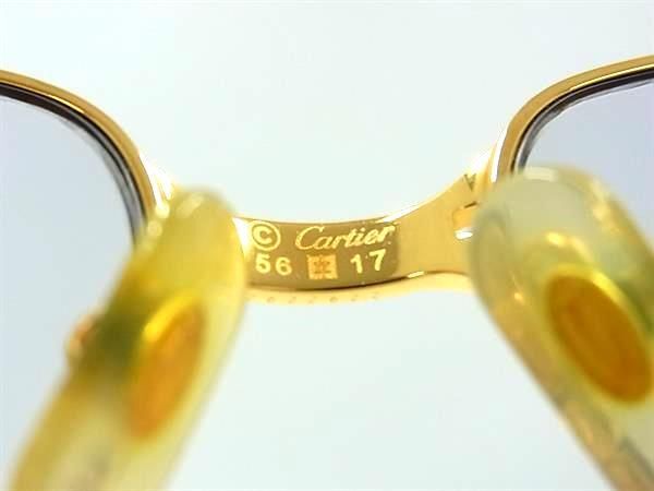 1円 ■美品■ Cartier カルティエ 56□17 135 度入り メガネ 眼鏡 めがね レディース メンズ ゴールド系 AW9250_画像4