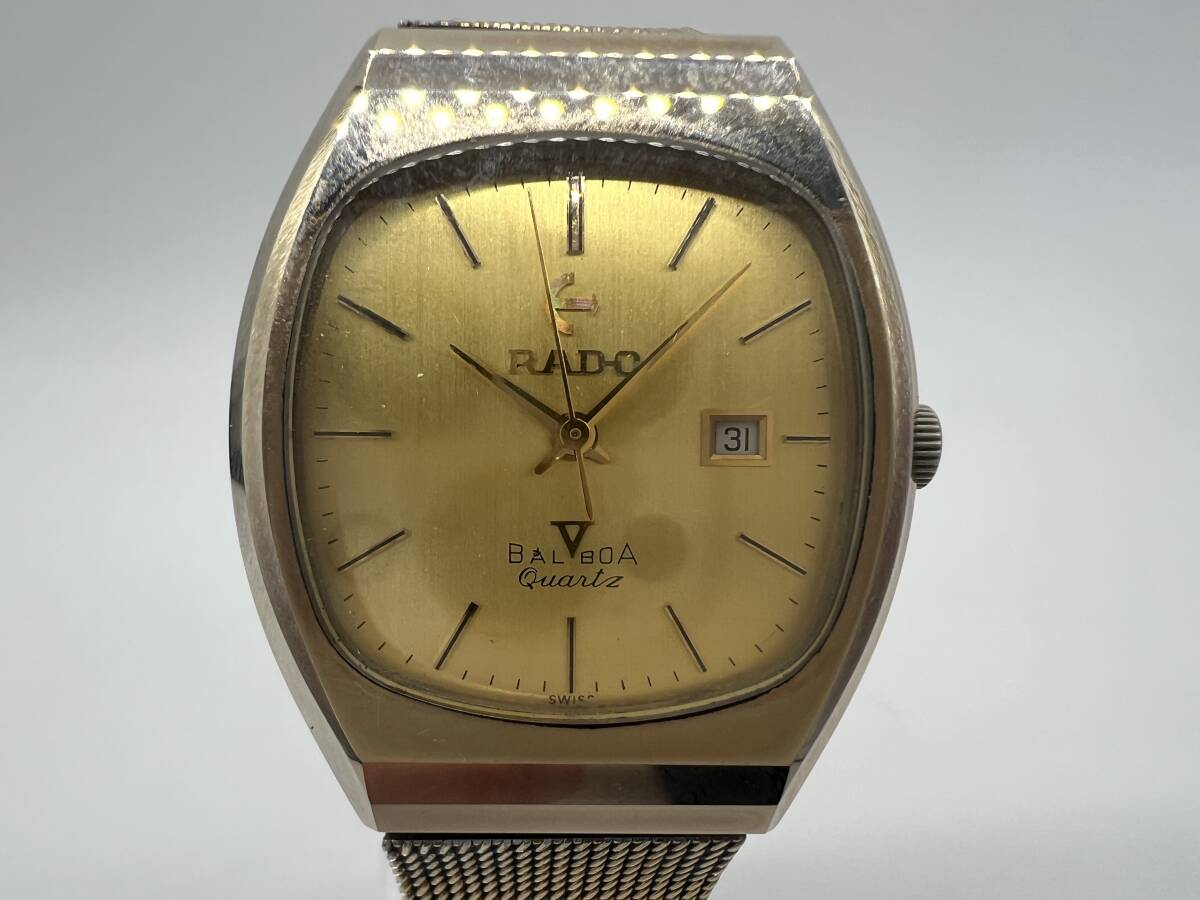 RADO ラドー BALBOA バルボア 711.9573.3 ゴールド文字盤 メンズ クオーツ 腕時計 現状不動【5157】の画像2