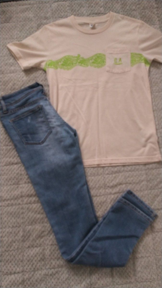Tシャツ 半袖 メンズ Sサイズ 胸ポケット ハワイ アロハ トップス レディース ベージュ