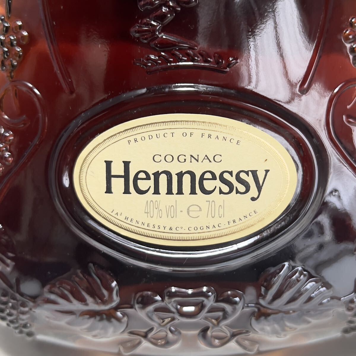 【未開栓】Hennessy ヘネシー X.O COGNAC コニャック 金キャップ クリアボトル 700ml 40% ブランデー 洋酒 古酒 の画像2