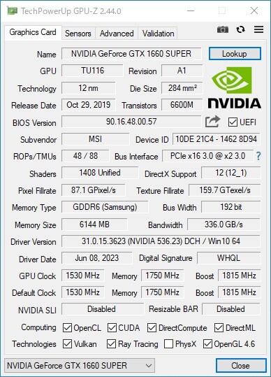 MSI GTX1660 Super 6GB AERO ITX OC グラフィックボード 動作確認済 3の画像10