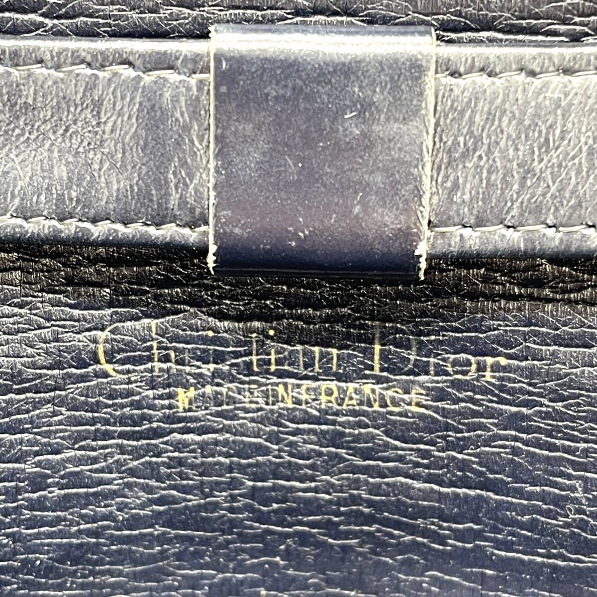 1円 Christian Dior クリスチャンディオール トロッター ネイビー 2way ショルダーバッグ CDロゴ ゴールド金具_画像9