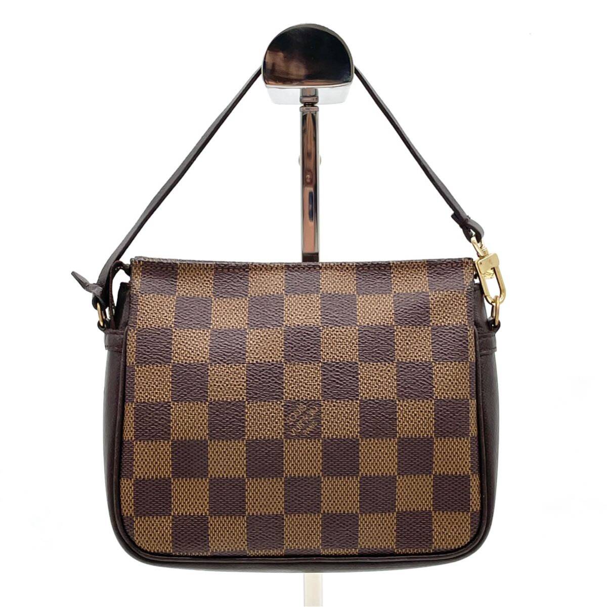 1円 極美品 LOUIS VUITTON ルイヴィトン ダミエ トゥルースメイクアップ アクセサリーポーチ ハンドバッグ N51982_画像2