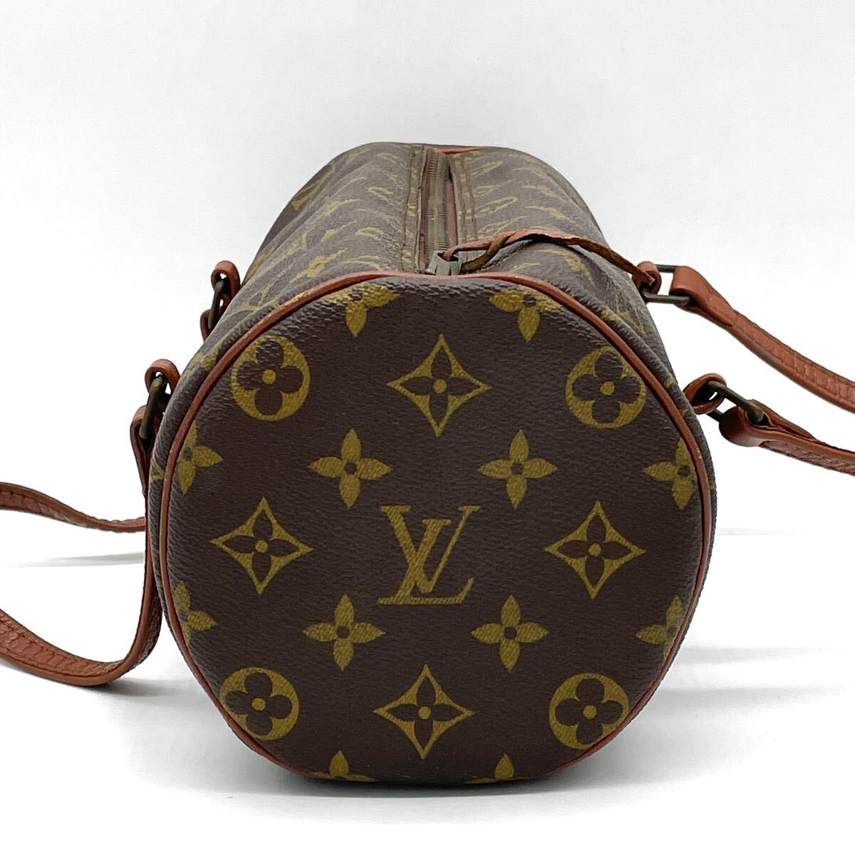 1円 良品 LOUIS VUITTON ルイヴィトン モノグラム パピヨン26 筒型 ハンドバッグ ミニボストン M51366の画像3