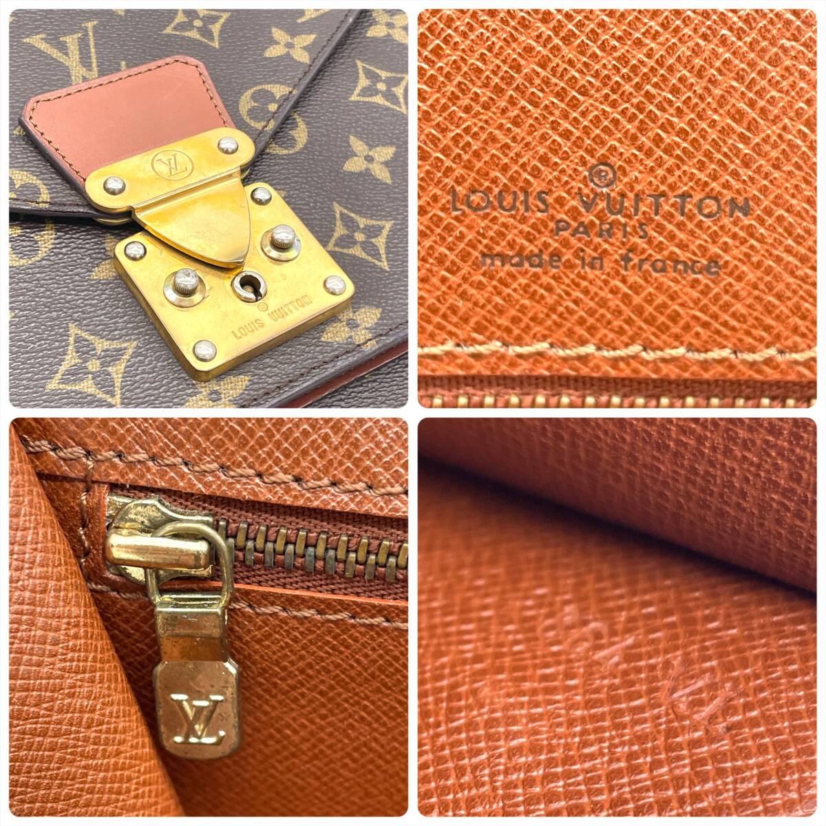 1円 良品 LOUIS VUITTON ルイヴィトン モノグラム モンソー26 2way ハンドバッグ ショルダー レディース メンズ M51187_画像9