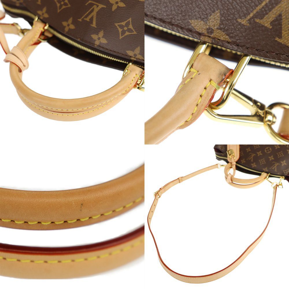 ルイヴィトン LOUIS VUITTON 2WAY ハンドバッグ プティ パレ M45900 モノグラム ライン ブラウン 中古AB 276572_画像4