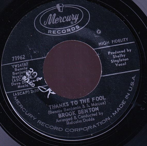 Brook Benton - Hit Record / Thanks To The Fool (A) SF-GB139の画像1