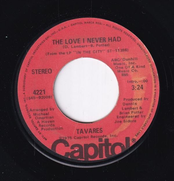 Tavares - The Love I Never Had / In The City (A) SF-CK572_画像1