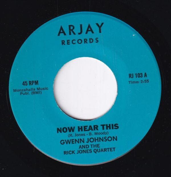 [Jazz] Gwenn Johnson And The Rick Jones Quartet - Now Hear This / Rick Jones Quartet - Swingin' (A) OL-CK207の画像1