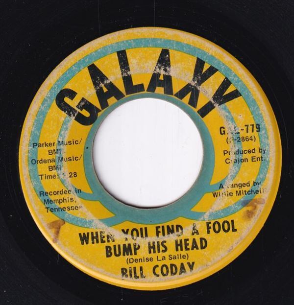 Bill Coday - When You Find A Fool Bump His Head / A Woman Rules The World (B) SF-CJ506_画像1