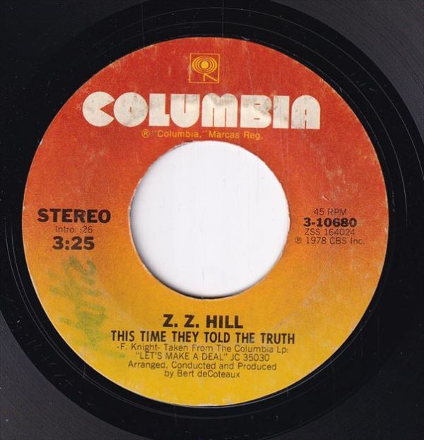 Z. Z. Hill - This Time They Told The Truth / Near But Yet So Far (A) SF-CJ430_画像1