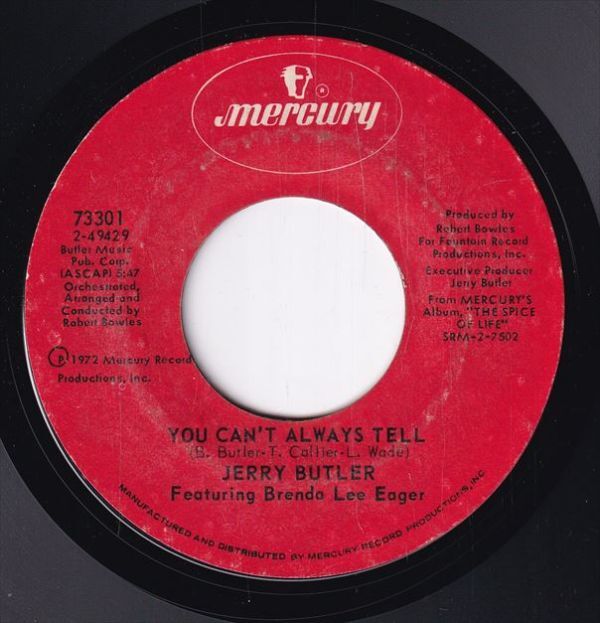 Jerry Butler - You Can't Always Tell / (They Long To Be) Close To You (A) SF-CK108_画像1