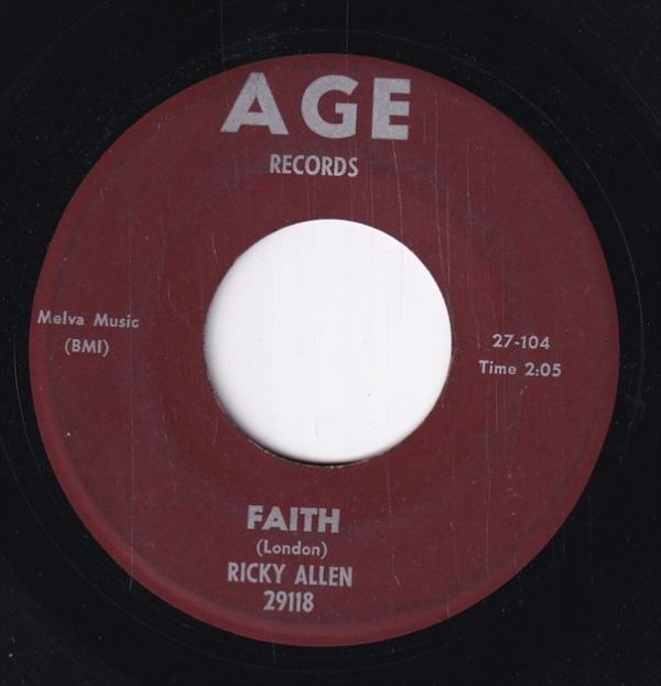 Ricky Allen - Cut You A-Loose / Faith (B) SF-CK077の画像1