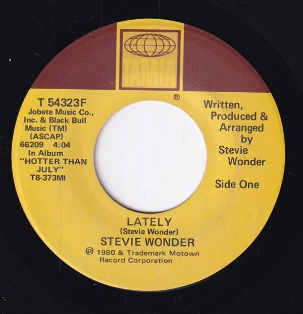 Stevie Wonder - Lately / If It's Magic (A) SF-CM233の画像1