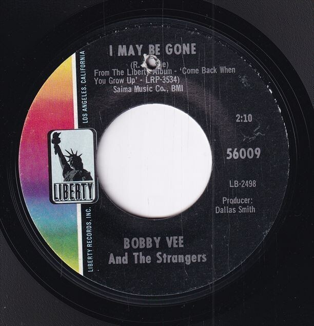 Bobby Vee And The Strangers - Beautiful People / I May Be Gone (A) RP-CF015_画像1