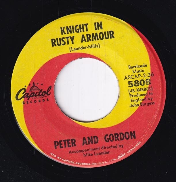 Peter & Gordon - Knight In Rusty Armour / The Flower Lady (A) RP-CF134_画像1