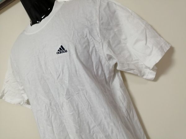 kkyj2401 ■ adidas ■ アディダス Tシャツ カットソー トップス 半袖 コットン 白 M_画像4