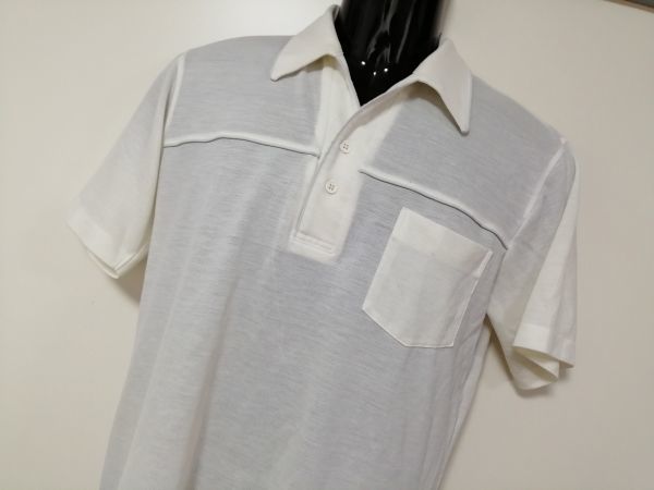 kkyj2458 ■ RENOWN ■ レナウン ポロシャツ カットソー トップス 半袖 アイボリー 白 M_画像2