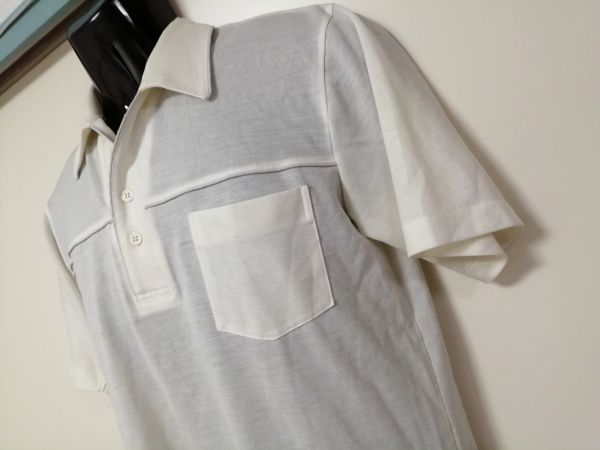 kkyj2458 ■ RENOWN ■ レナウン ポロシャツ カットソー トップス 半袖 アイボリー 白 M_画像4