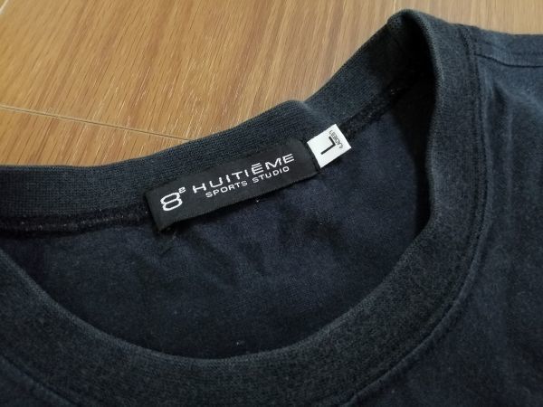 kkyj2479 ■ 8e HUITIEME ■ ウィッテム Tシャツ カットソー トップス 半袖 コットン 黒 L_画像9