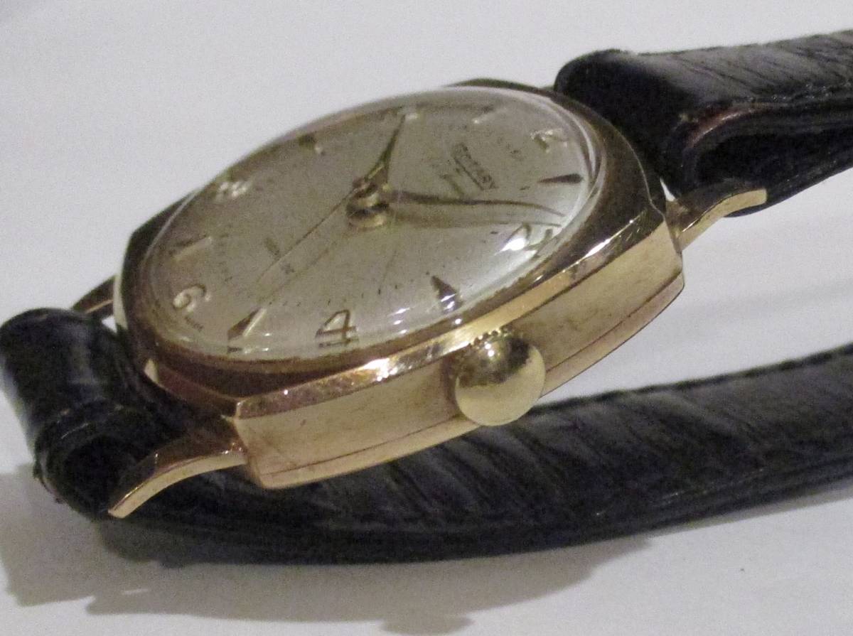 ☆ ビンテージ 9CT Rotary 紳士用腕時計　スイス　１９５０年頃_画像3