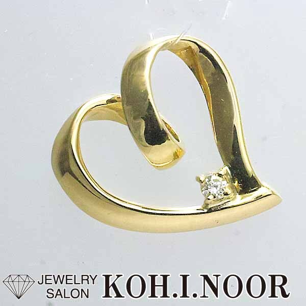 【国内正規総代理店アイテム】 K18YG 18金イエローゴールド 0.018ct ダイヤモンド スタージュエリー ペンダント ハート トップ ネックレス、ペンダント、チョーカー
