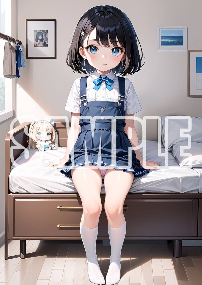 2036【高品質☆A4サイズポスター】アートポスター セクシー 美女 美少女 制服 下着 イラスト かわいい 女の子 同人 オリジナル アニメ_画像1