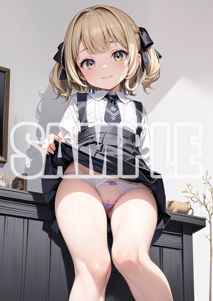 2313【高品質☆A4サイズポスター】アートポスター セクシー 美女 美少女 制服 下着 イラスト かわいい 女の子 同人 オリジナル アニメの画像1