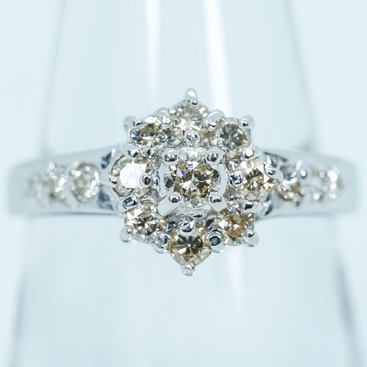 ★1円スタ!【0.50ct】PT900 3.2g ♯9.5 プラチナ ラウンドブリリアントカット ダイヤモンドリング Diamond Ring 指輪 仕上げ済_画像1