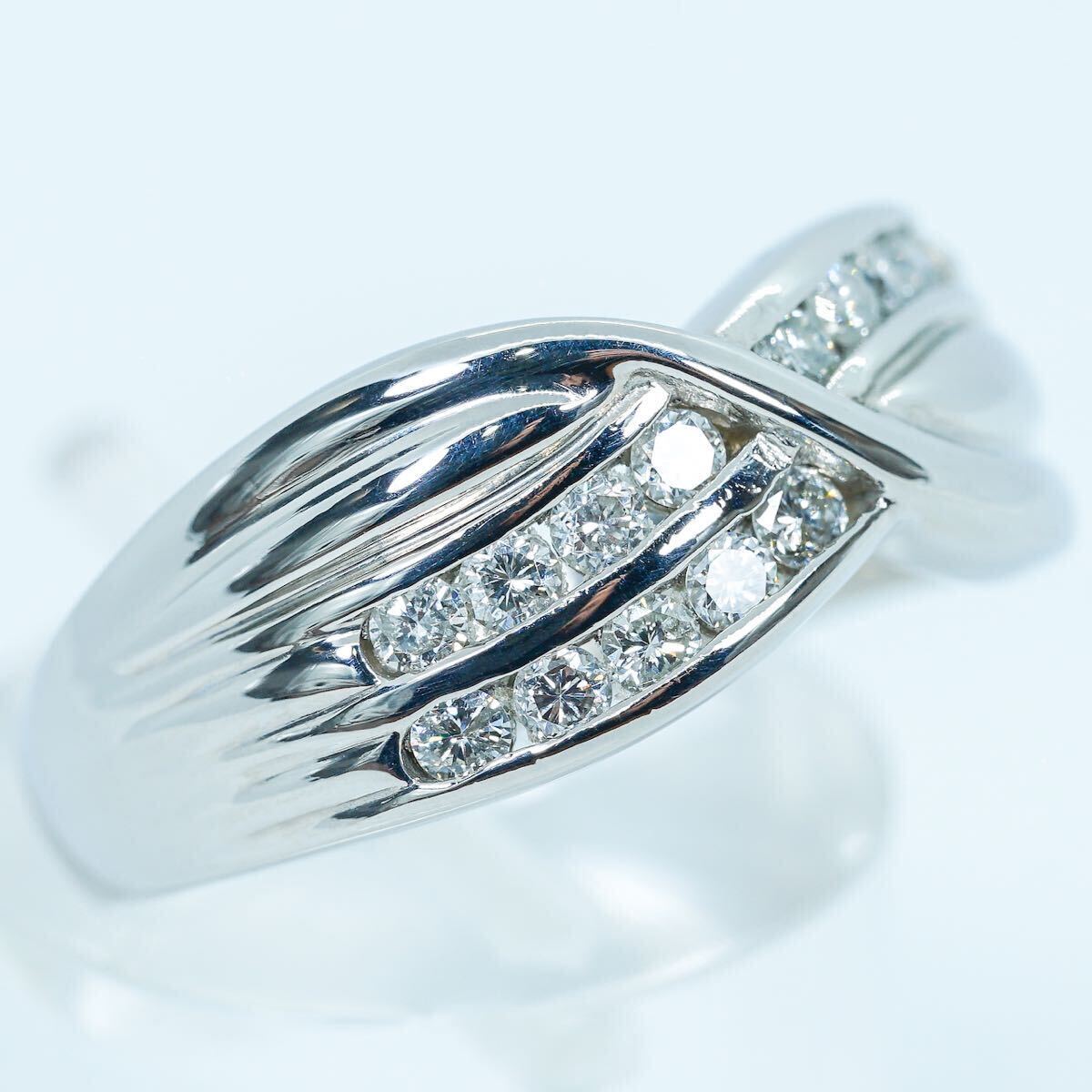 ★1円スタ!【0.33ct】PT850 7.8g ♯14 プラチナ ラウンドブリリアントカット ダイヤモンドリング Diamond Ring ユニセックス 指輪 仕上げ済の画像3