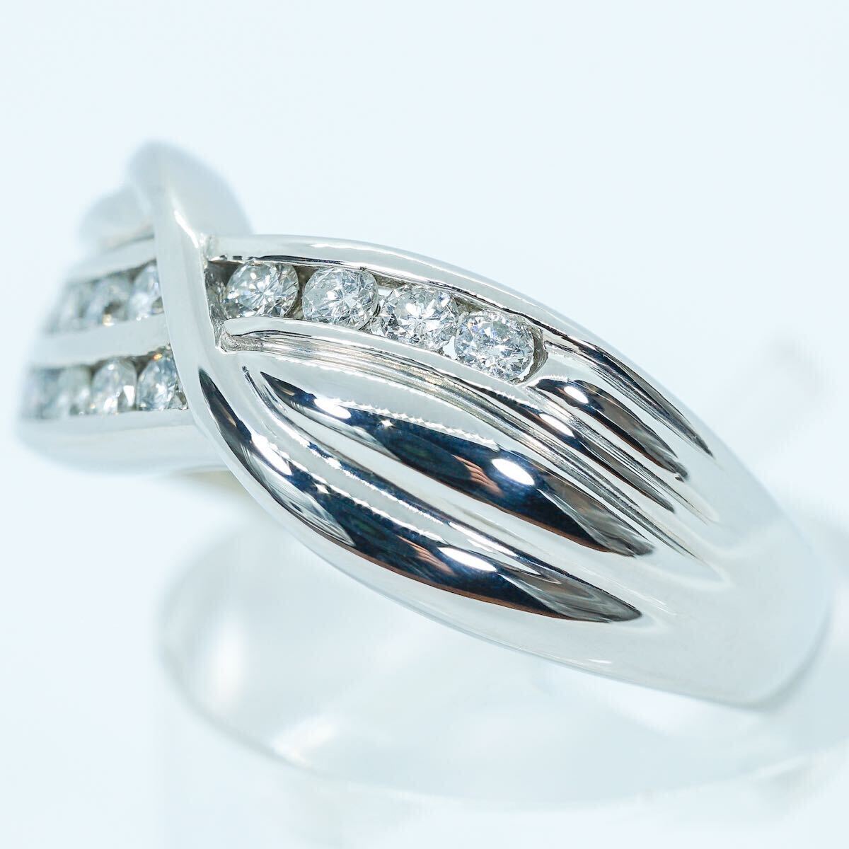 ★1円スタ!【0.33ct】PT850 7.8g ♯14 プラチナ ラウンドブリリアントカット ダイヤモンドリング Diamond Ring ユニセックス 指輪 仕上げ済の画像4