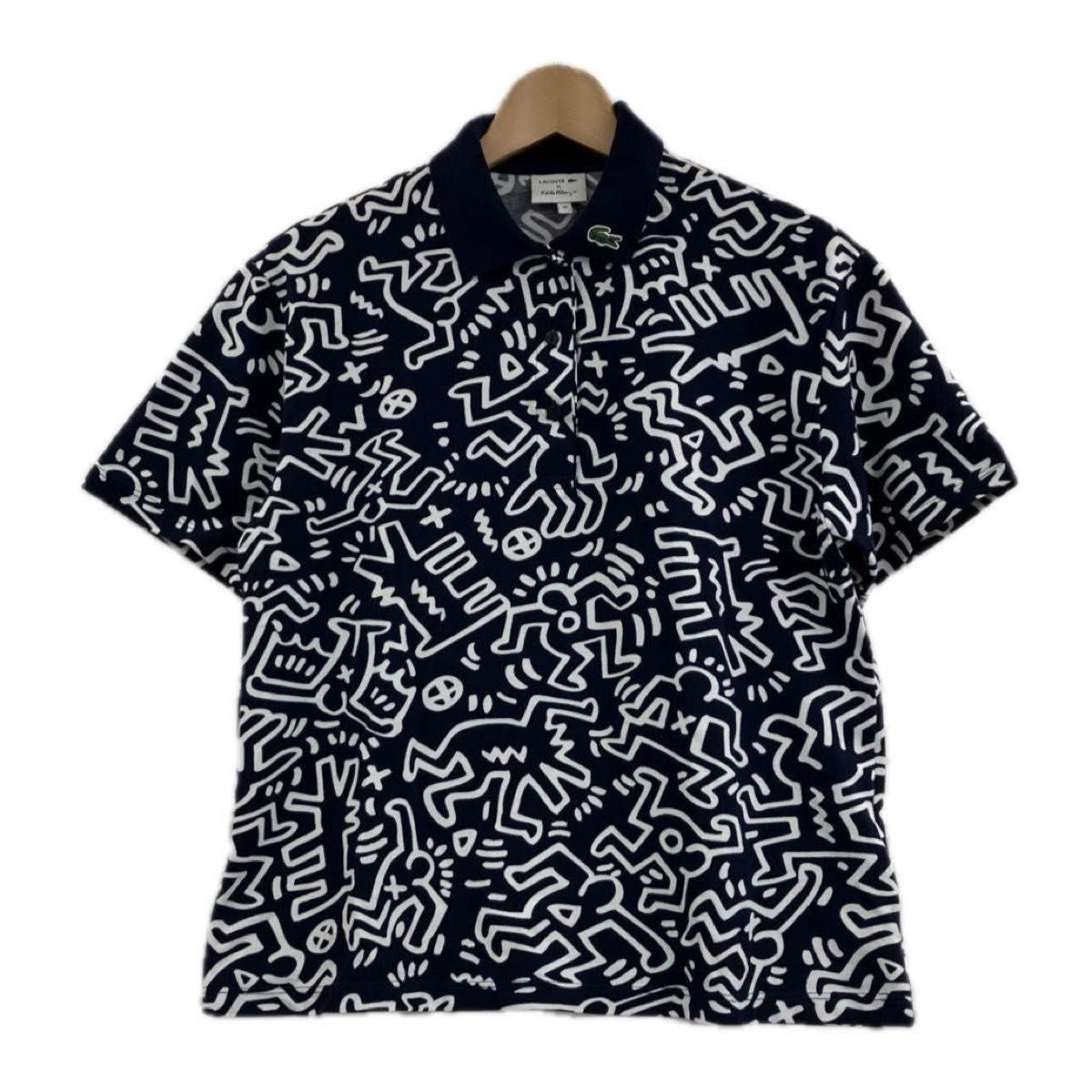 LACOSTE×Keith Haring ラコステ キースヘリング　半袖ポロシャツ　ネイビー　レディース　サイズ40　【USED】