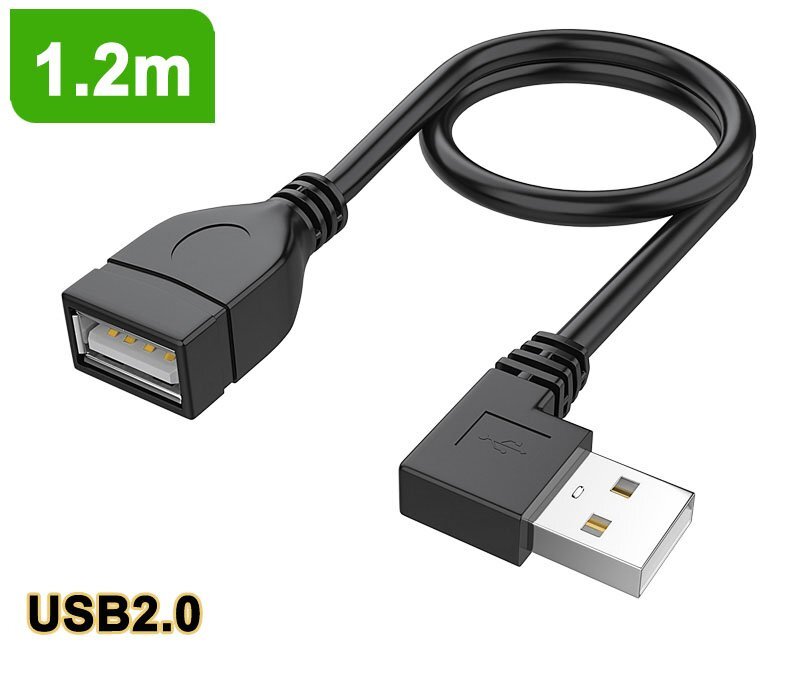 1.2ｍ　USB 2.0 右L型 90°方向変換ケーブル 延長ケーブル_画像1