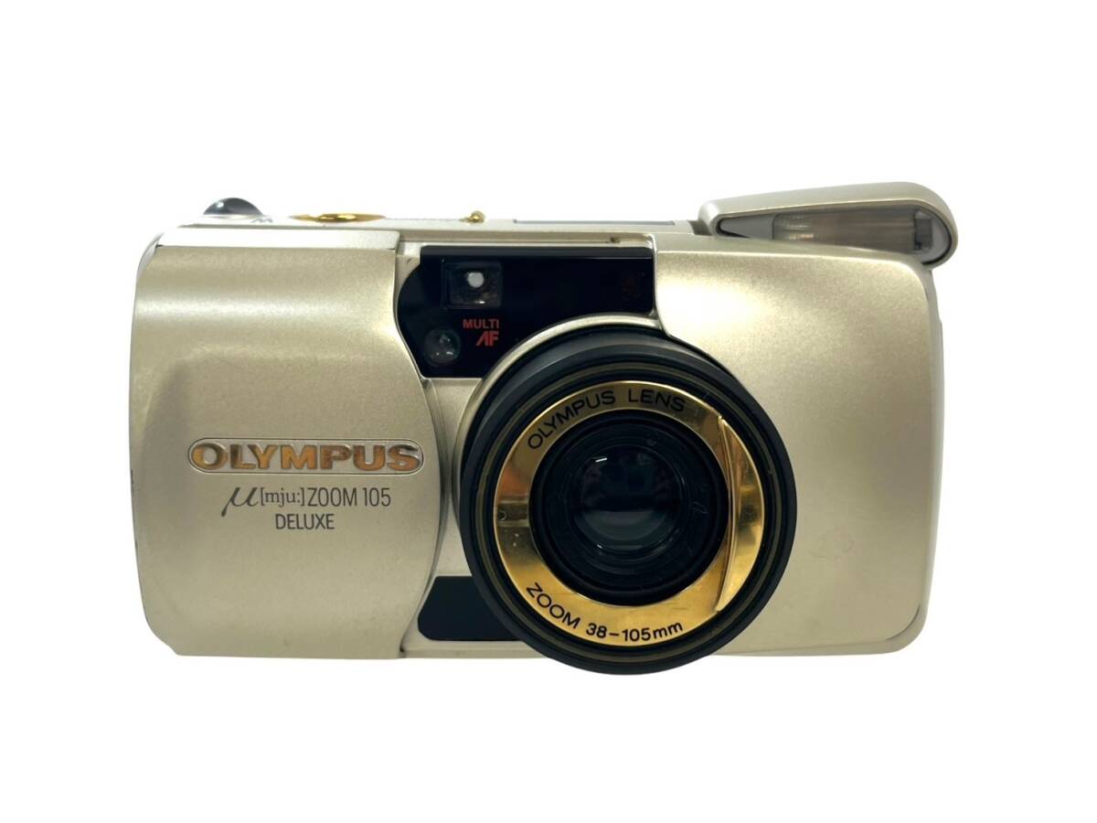 UT◎【通電のみ確認済】OLYMPUS/オリンパス μ [mju:] ZOOM 105 DELUXE ミュー デラックス コンパクト フィルムカメラ 現状品 (UT443)_画像2